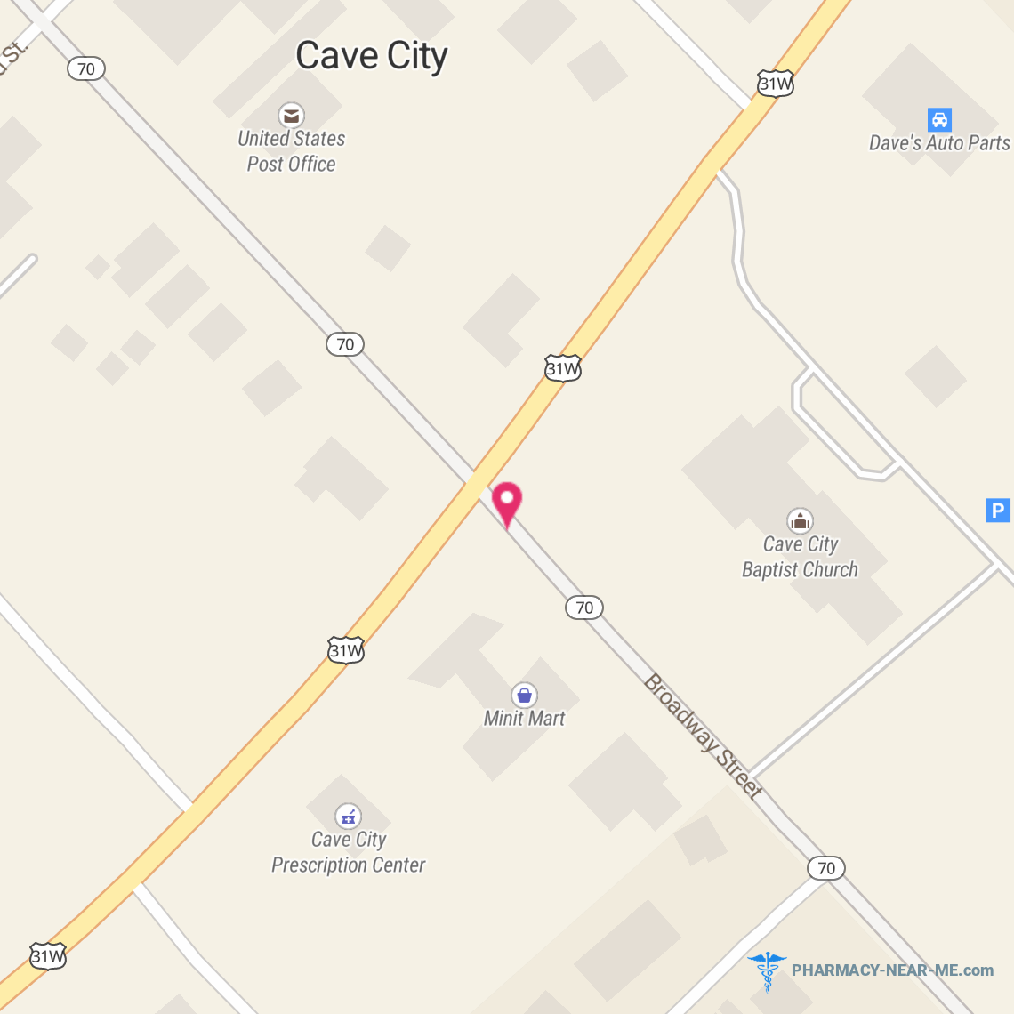 CAVE CITY PRESCRIPTION CENTER INC - Pharmacy Hours, Phone, Reviews & Information: 101 South Dixie Highway, Cave City, Kentucky 42127, United States