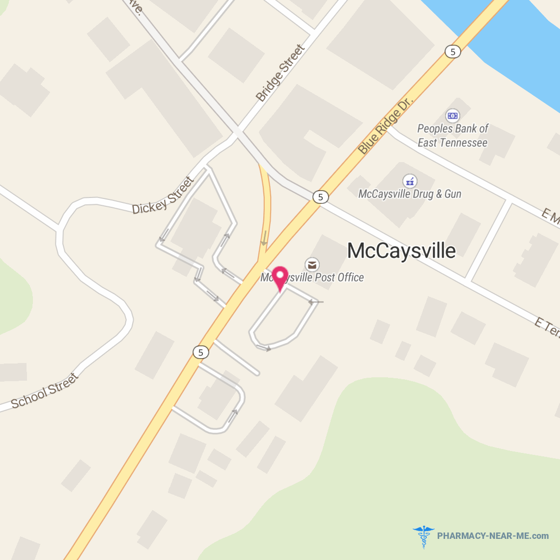 MCCAYSVILLE DRUG CENTER INC - Pharmacy Hours, Phone, Reviews & Information: 131 Blue Ridge Drive, Mc Caysville, Georgia 30555, United States