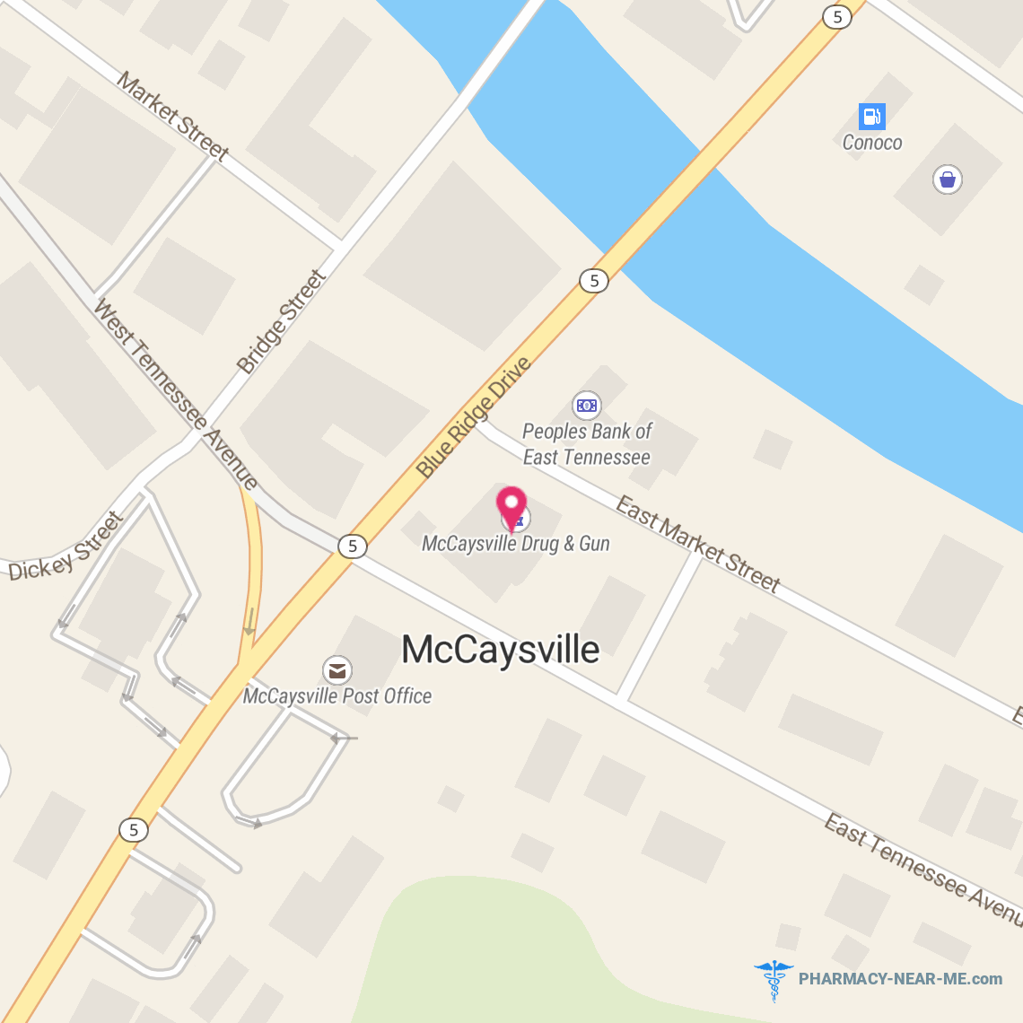 MCCAYSVILLE DRUG CENTER INC - Pharmacy Hours, Phone, Reviews & Information: 131 Blue Ridge Drive, Mc Caysville, Georgia 30555, United States