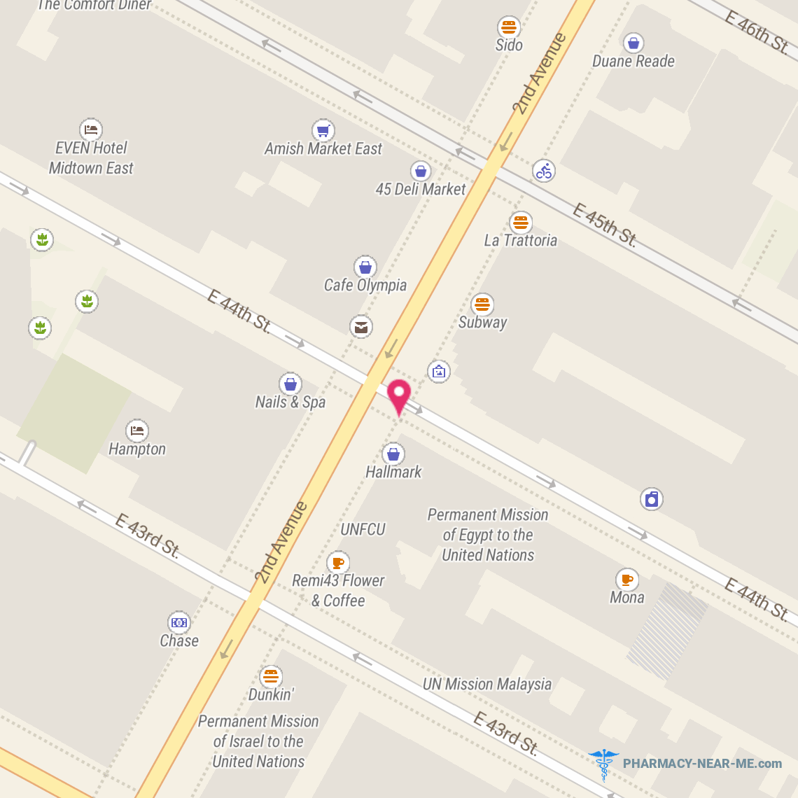UN PLAZA PHARMACY - Pharmacy Hours, Phone, Reviews & Information: 800 2nd Avenue, NY, New York 10017, United States