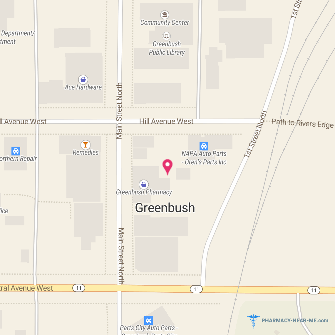 GREENBUSH PHARMACY - Pharmacy Hours, Phone, Reviews & Information: 152 Main Street North, Greenbush, Minnesota 56726, United States