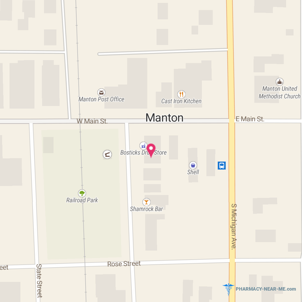MANTON FAMILY PHARMACY INC - Pharmacy Hours, Phone, Reviews & Information: 117 West Main Street, Manton, Michigan 49663, United States