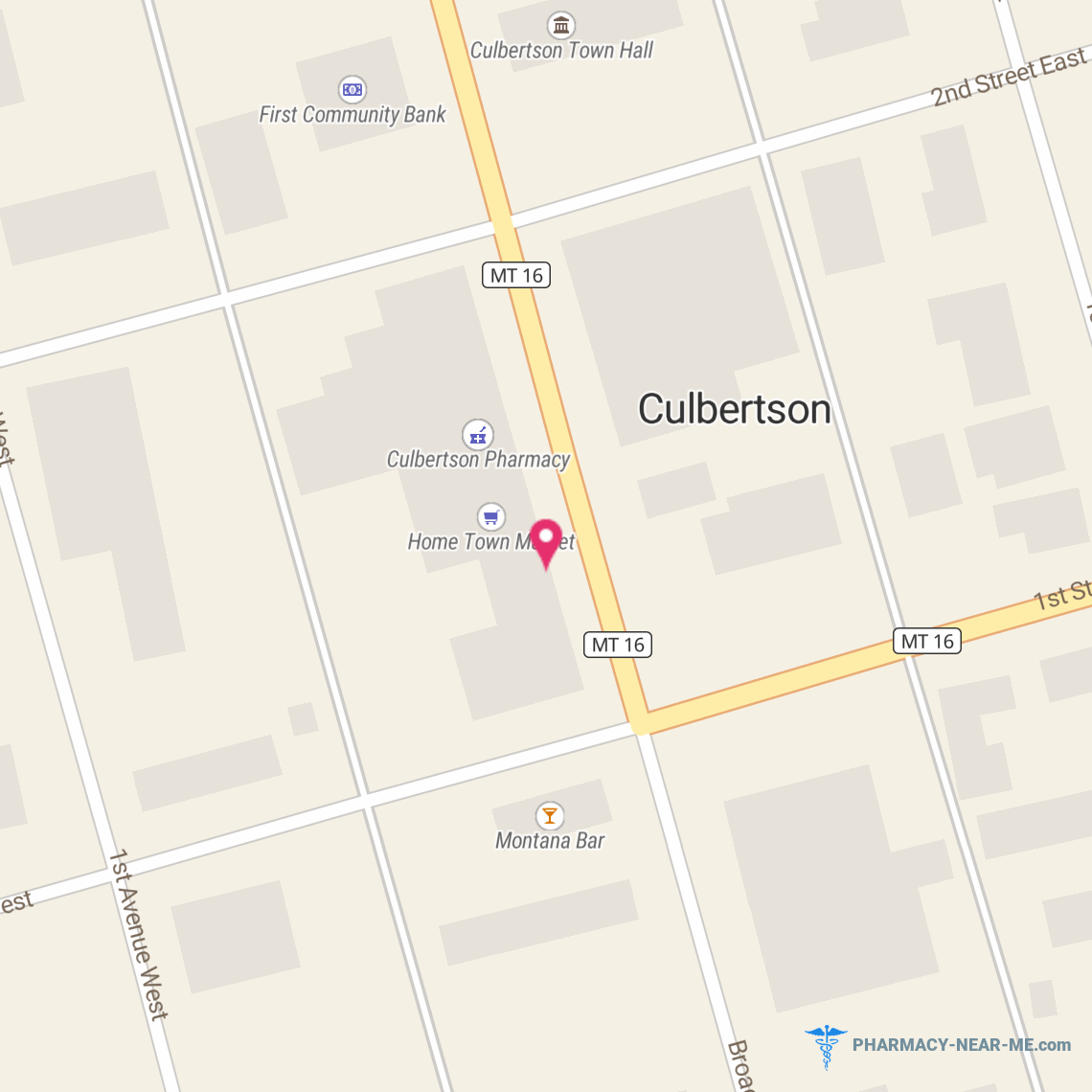 CULBERTSON PHARMACY INC - Pharmacy Hours, Phone, Reviews & Information: 115 Broadway Avenue, Culbertson, Montana 59218, United States