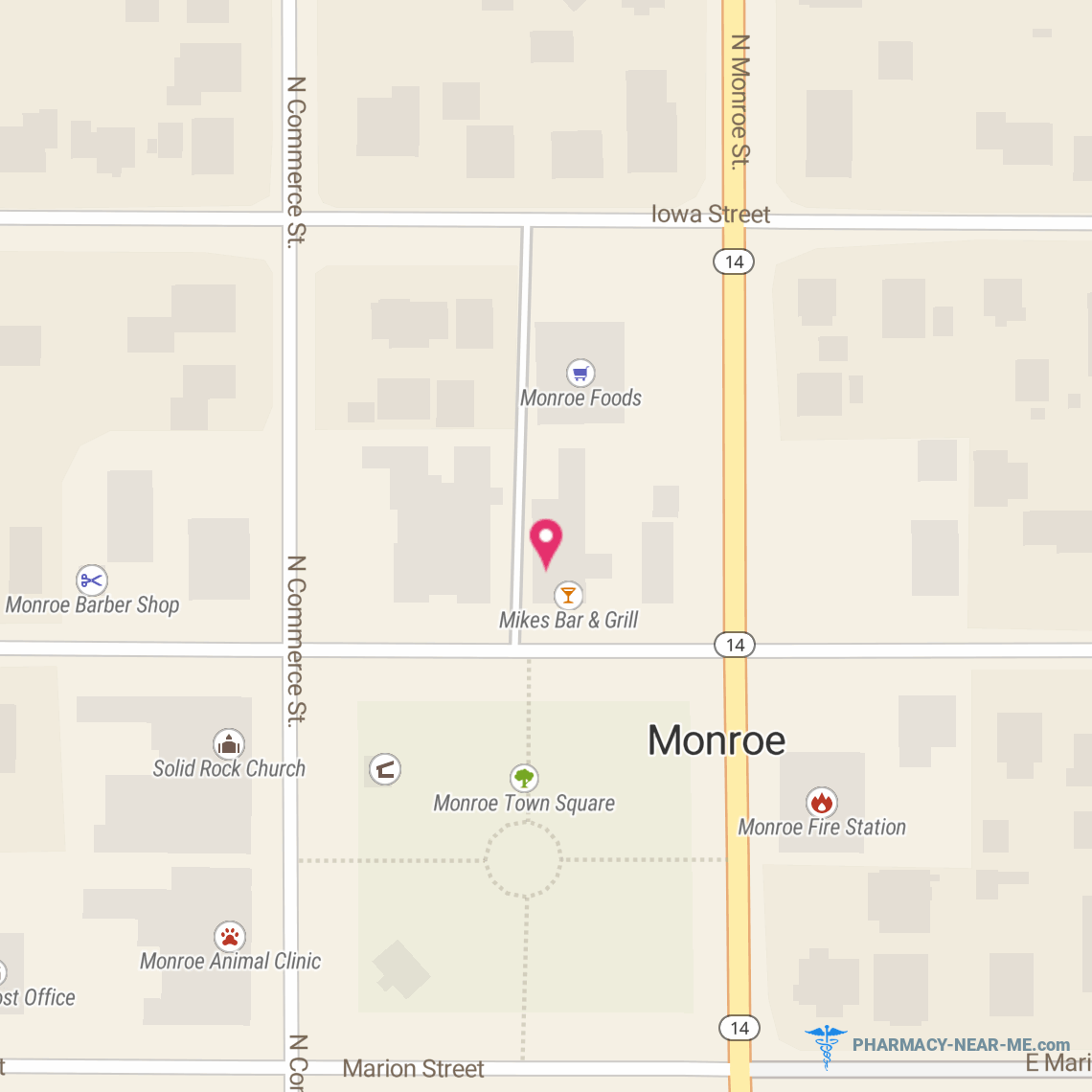 MONROE COMMUNITY PHARMACY - Pharmacy Hours, Phone, Reviews & Information: 112 Washington Street, Monroe, Iowa 50170, United States