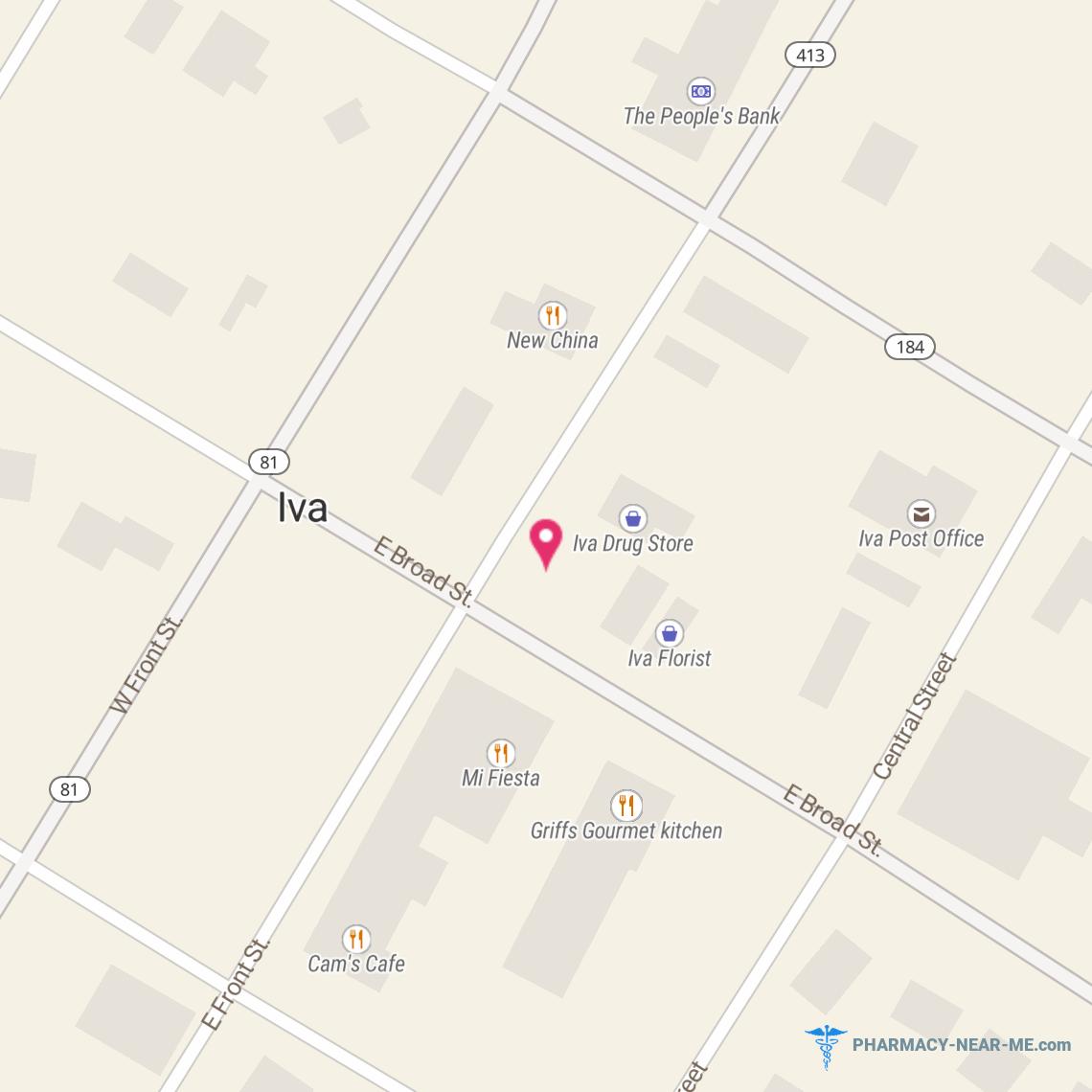 IVA DRUG STORE, INC. - Pharmacy Hours, Phone, Reviews & Information: 720 East Front Street, Iva, South Carolina 29655, United States