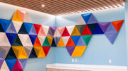 Colorful Mosaic Hanging in Little Squiggles Welcome and Reception Area
